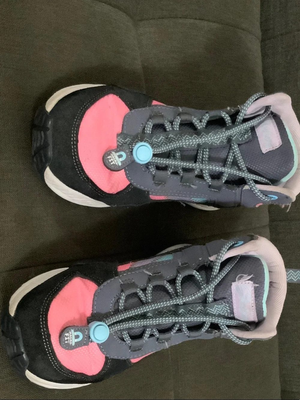 Skechers Kids Pink and Gray Lace-Lock Sneakers